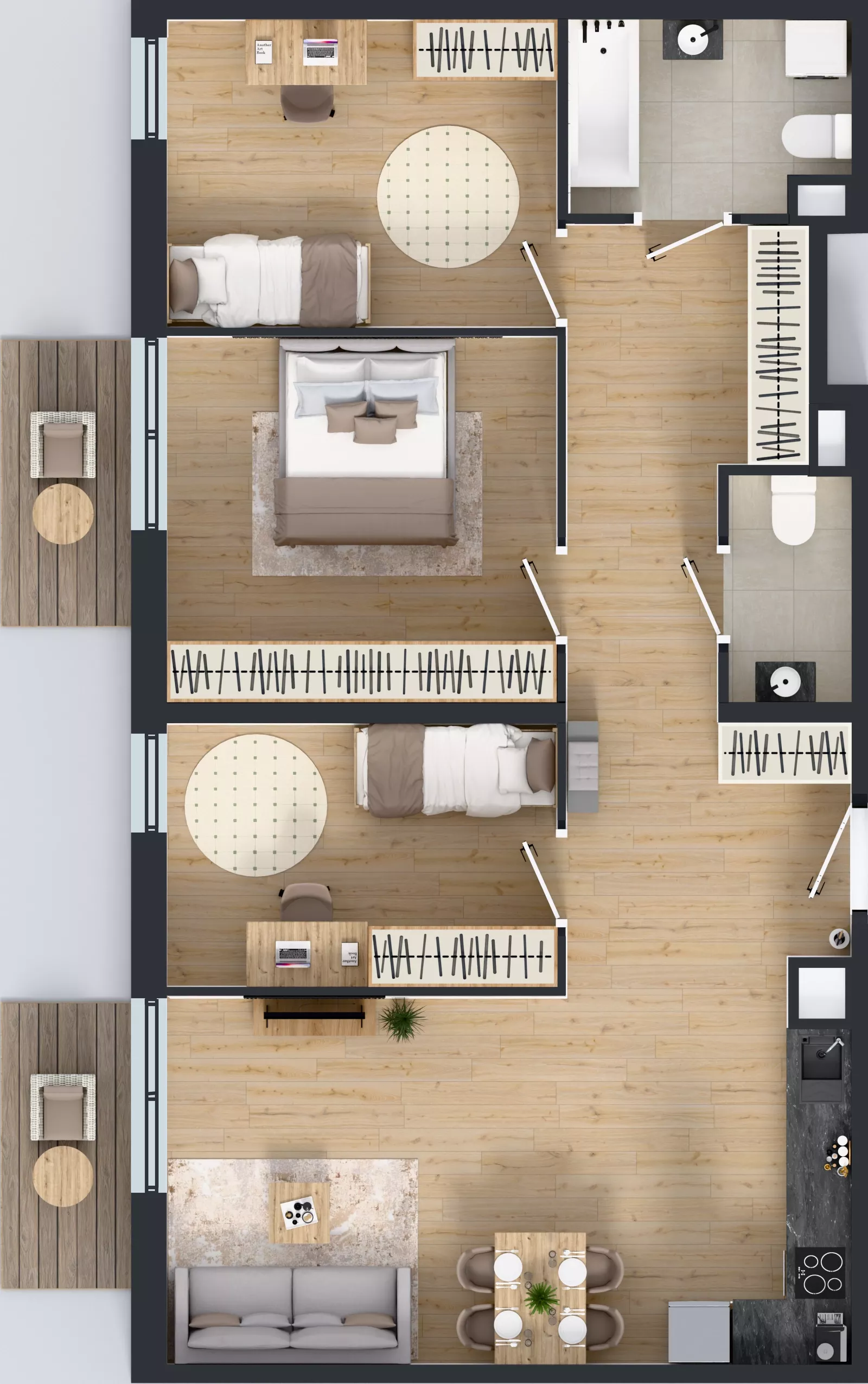 4 pokoje, mieszkanie 83,68 m², piętro 3, oferta nr M4047, Osiedle Ozon - Etap VIII, Kraków, Prądnik Biały, Górka Narodowa, ul. Stefana Banacha/ul. Fryderyka Schillinga