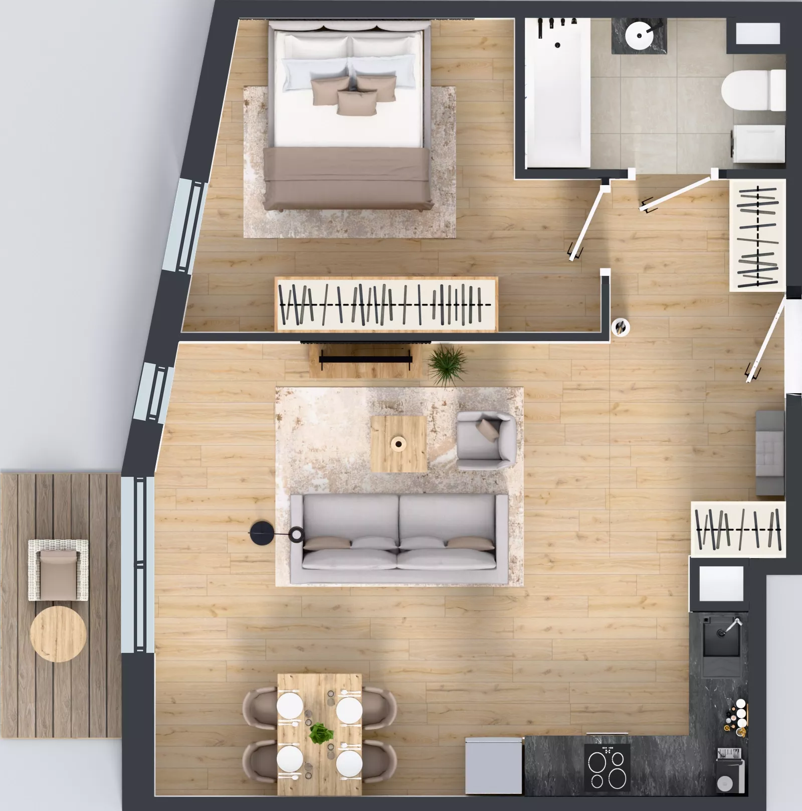 2 pokoje, mieszkanie 50,69 m², piętro 3, oferta nr M4048, Osiedle Ozon - Etap VIII, Kraków, Prądnik Biały, Górka Narodowa, ul. Stefana Banacha/ul. Fryderyka Schillinga