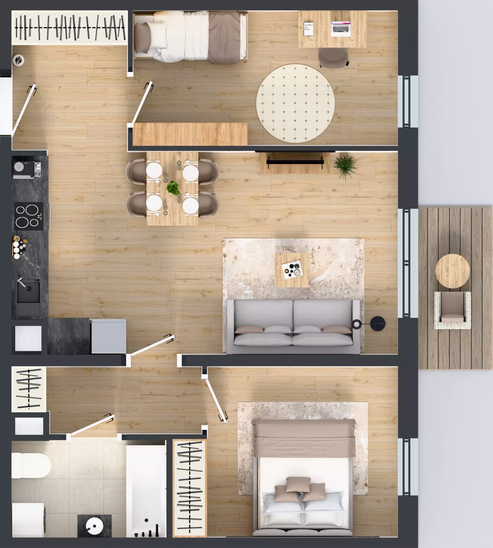 3 pokoje, mieszkanie 58,13 m², piętro 4, oferta nr M4051, Osiedle Ozon - Etap VIII, Kraków, Prądnik Biały, Górka Narodowa, ul. Stefana Banacha/ul. Fryderyka Schillinga