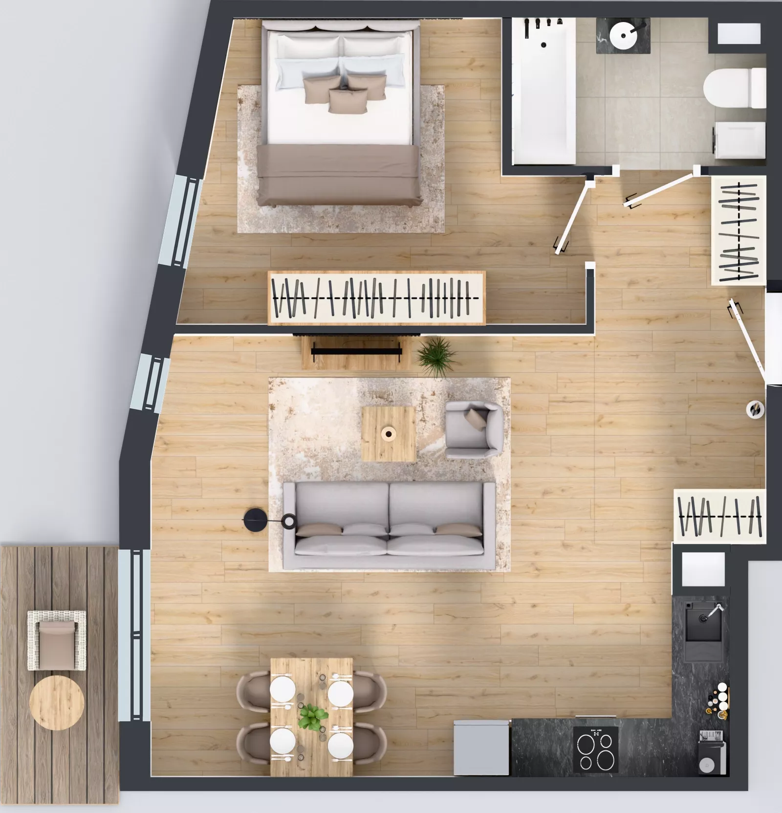 2 pokoje, mieszkanie 50,69 m², piętro 4, oferta nr M4057, Osiedle Ozon - Etap VIII, Kraków, Prądnik Biały, Górka Narodowa, ul. Stefana Banacha/ul. Fryderyka Schillinga