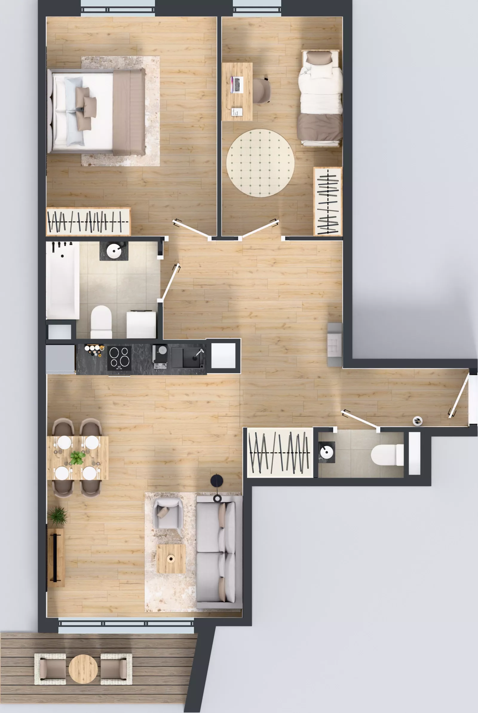 3 pokoje, mieszkanie 70,77 m², piętro 5, oferta nr M4058, Osiedle Ozon - Etap VIII, Kraków, Prądnik Biały, Górka Narodowa, ul. Stefana Banacha/ul. Fryderyka Schillinga