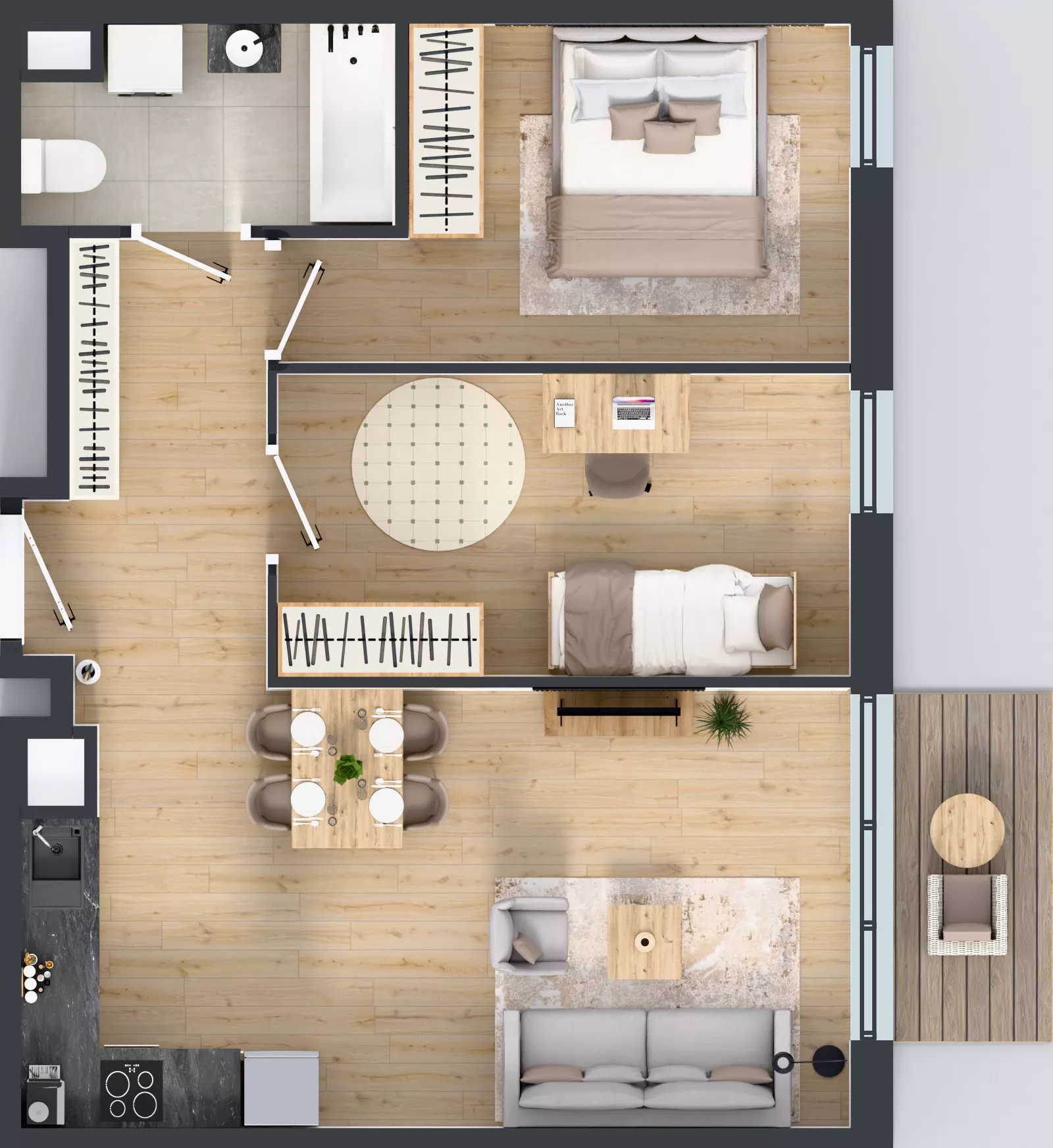 3 pokoje, mieszkanie 56,27 m², piętro 5, oferta nr M4062, Osiedle Ozon - Etap VIII, Kraków, Prądnik Biały, Górka Narodowa, ul. Stefana Banacha/ul. Fryderyka Schillinga