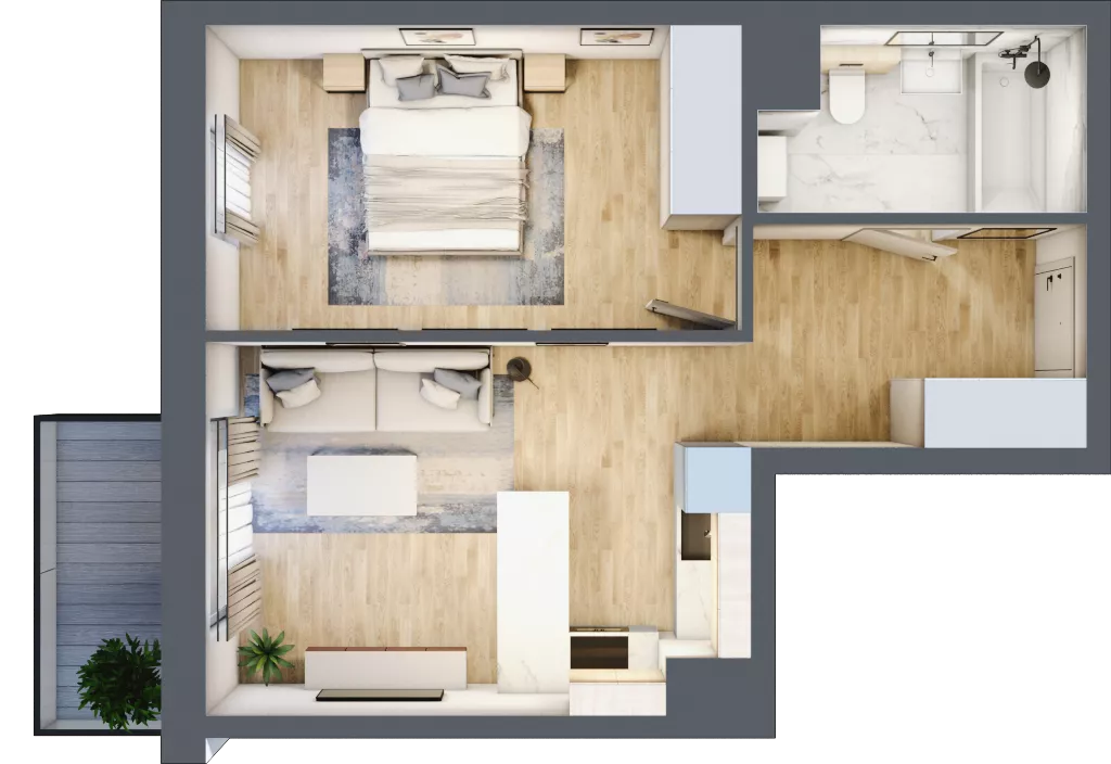 2 pokoje, mieszkanie 41,57 m², piętro 5, oferta nr B/102, Kijowska 17, Warszawa, Praga Północ, Szmulki, ul. Kijowska 17