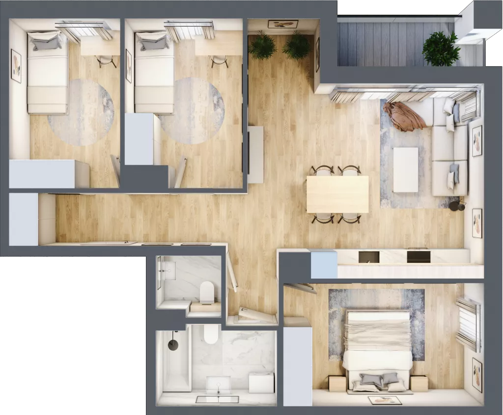 4 pokoje, mieszkanie 73,19 m², piętro 5, oferta nr B/107, Kijowska 17, Warszawa, Praga Północ, Szmulki, ul. Kijowska 17