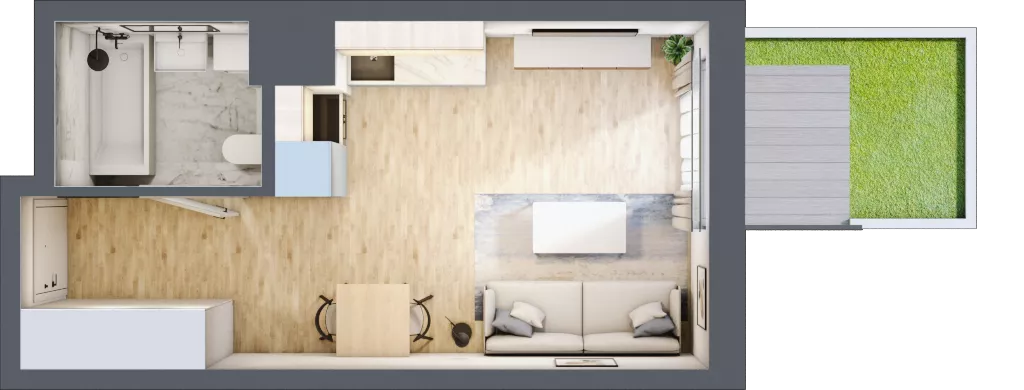1 pokój, mieszkanie 26,07 m², parter, oferta nr C/128, Kijowska 17, Warszawa, Praga Północ, Szmulki, ul. Kijowska 17