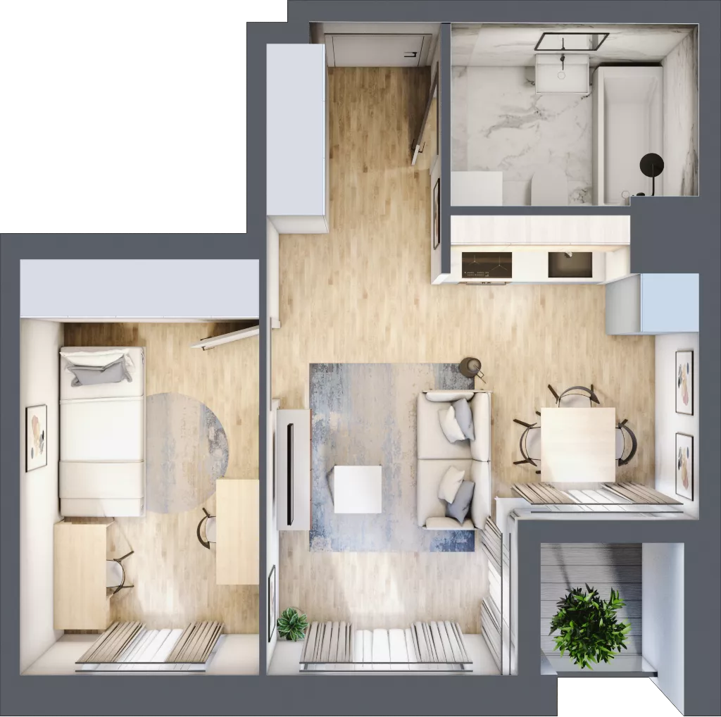 2 pokoje, mieszkanie 36,68 m², piętro 2, oferta nr A11, Dom Hygge Twin, Warszawa, Mokotów, Sielce, ul. Bobrowiecka 4B
