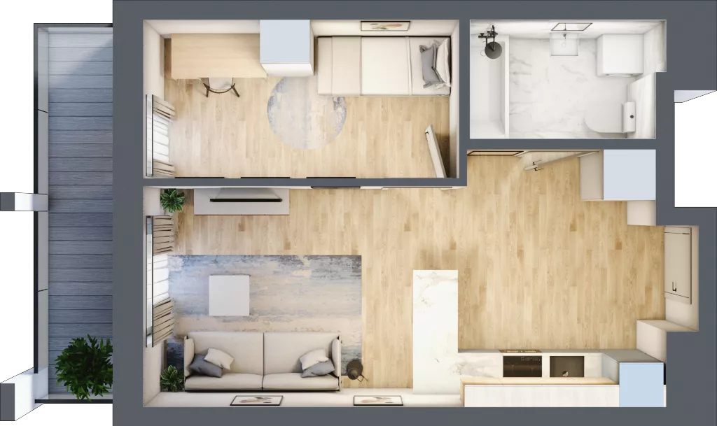 2 pokoje, mieszkanie 36,76 m², piętro 3, oferta nr A/A4-5-23, Gemini G-7, Kielce, Centrum, ul. Górna 7