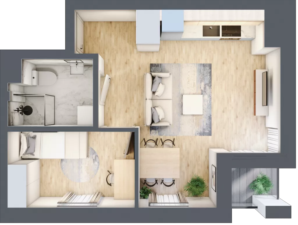 2 pokoje, mieszkanie 33,56 m², piętro 4, oferta nr A/A5-2-29, Gemini G-7, Kielce, Centrum, ul. Górna 7