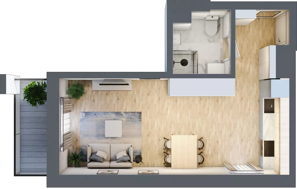 1 pokój, mieszkanie 31,23 m², piętro 6, oferta nr A/A7-3-48, Gemini G-7, Kielce, Centrum, ul. Górna 7
