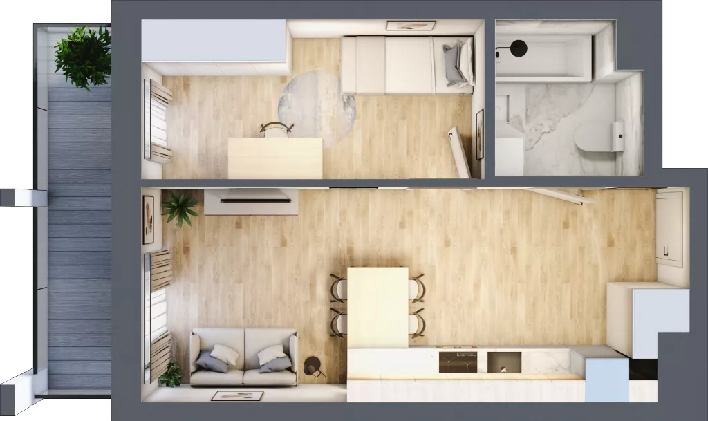 2 pokoje, mieszkanie 36,60 m², piętro 7, oferta nr A/A8-6-60, Gemini G-7, Kielce, Centrum, ul. Górna 7