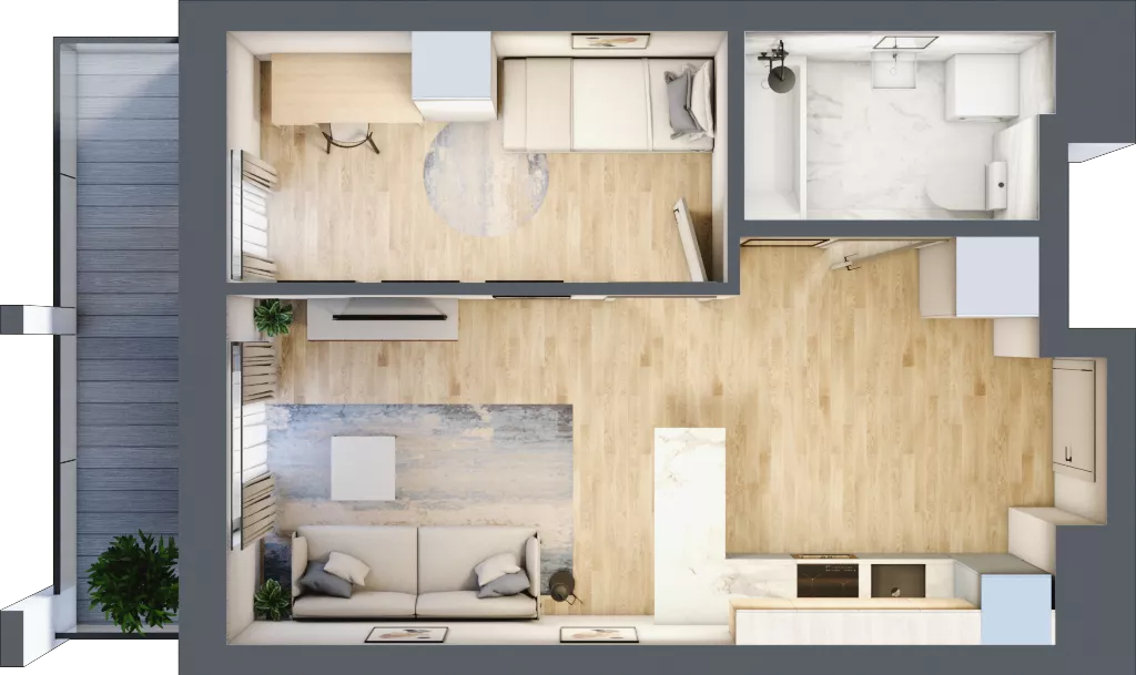2 pokoje, mieszkanie 36,76 m², piętro 8, oferta nr A/A9-5-68, Gemini G-7, Kielce, Centrum, ul. Górna 7