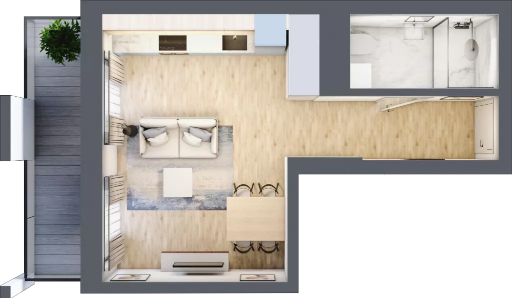 1 pokój, mieszkanie 27,86 m², piętro 9, oferta nr A/A10-4-75, Gemini G-7, Kielce, Centrum, ul. Górna 7