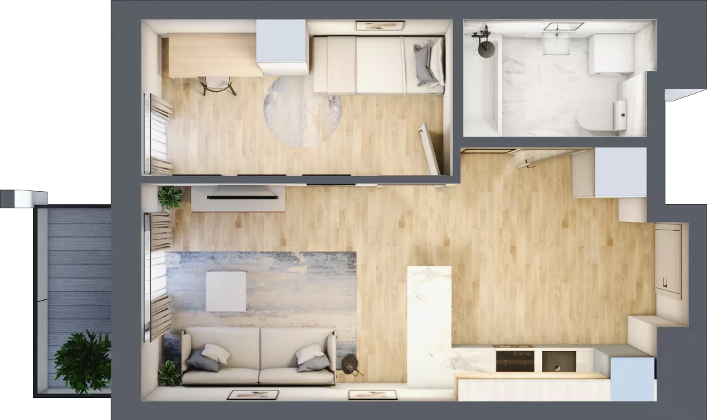 2 pokoje, mieszkanie 36,75 m², piętro 9, oferta nr A/A10-5-76, Gemini G-7, Kielce, Centrum, ul. Górna 7