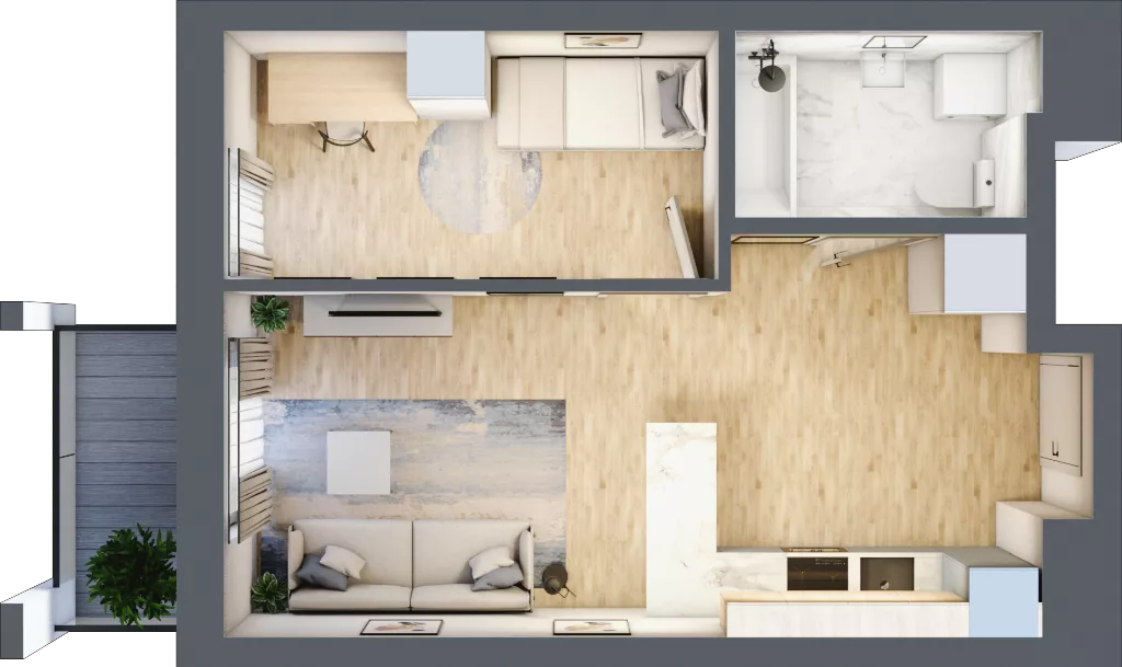 2 pokoje, mieszkanie 36,76 m², piętro 10, oferta nr A/A11-5-84, Gemini G-7, Kielce, Centrum, ul. Górna 7
