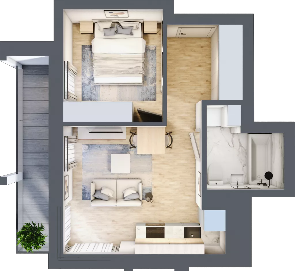 2 pokoje, mieszkanie 34,24 m², piętro 4, oferta nr B/B5-1-118, Gemini G-7, Kielce, Centrum, ul. Górna 7