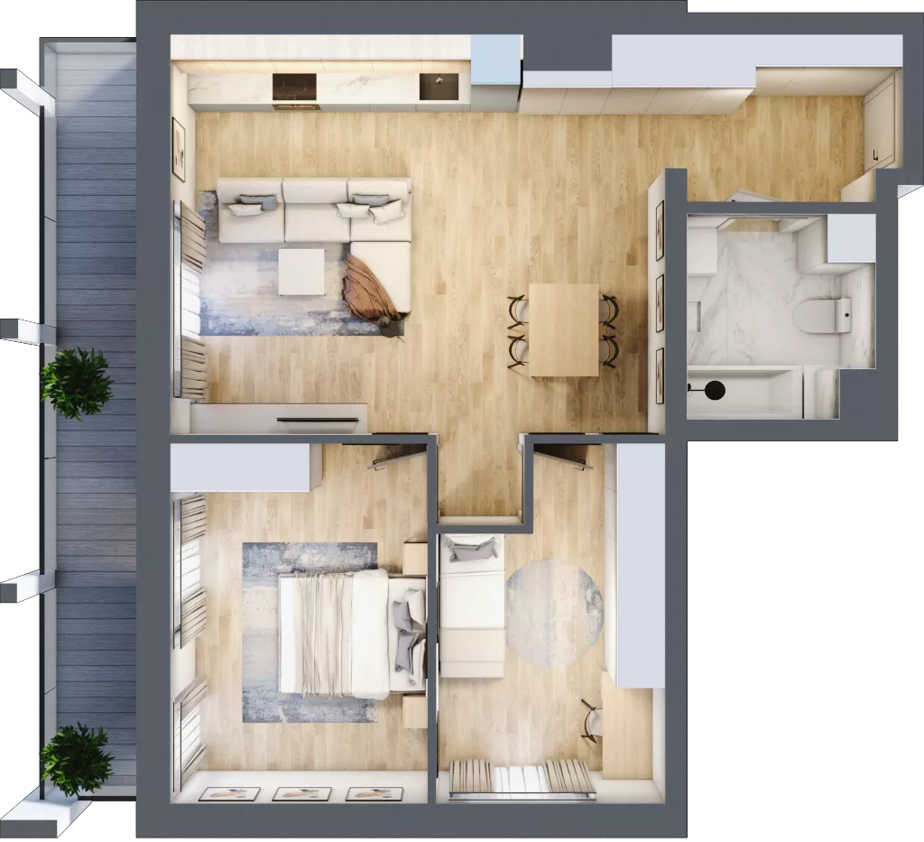 3 pokoje, mieszkanie 65,45 m², piętro 6, oferta nr B/B7-8-145, Gemini G-7, Kielce, Centrum, ul. Górna 7