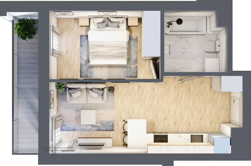 2 pokoje, mieszkanie 35,63 m², piętro 7, oferta nr B/B8-10-157, Gemini G-7, Kielce, Centrum, ul. Górna 7