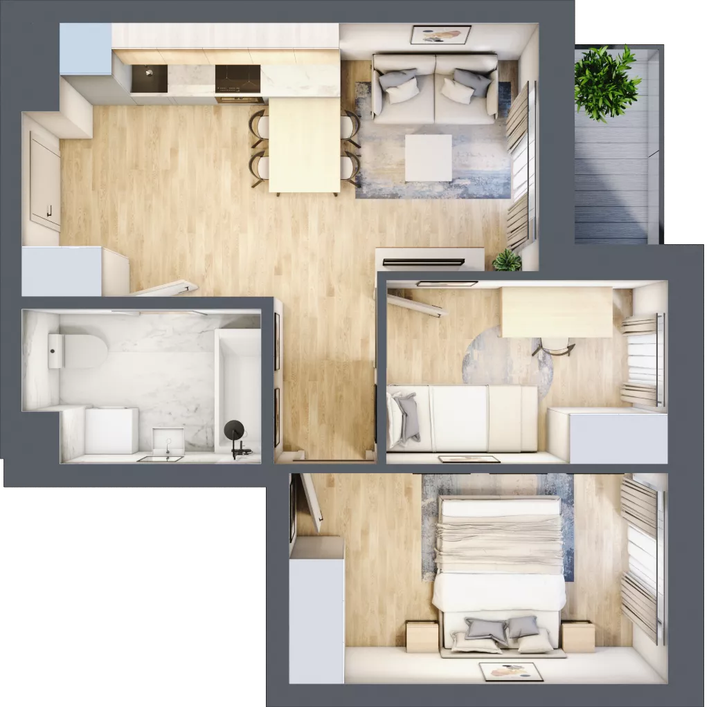 3 pokoje, mieszkanie 42,95 m², piętro 8, oferta nr B/B9-7-164, Gemini G-7, Kielce, Centrum, ul. Górna 7