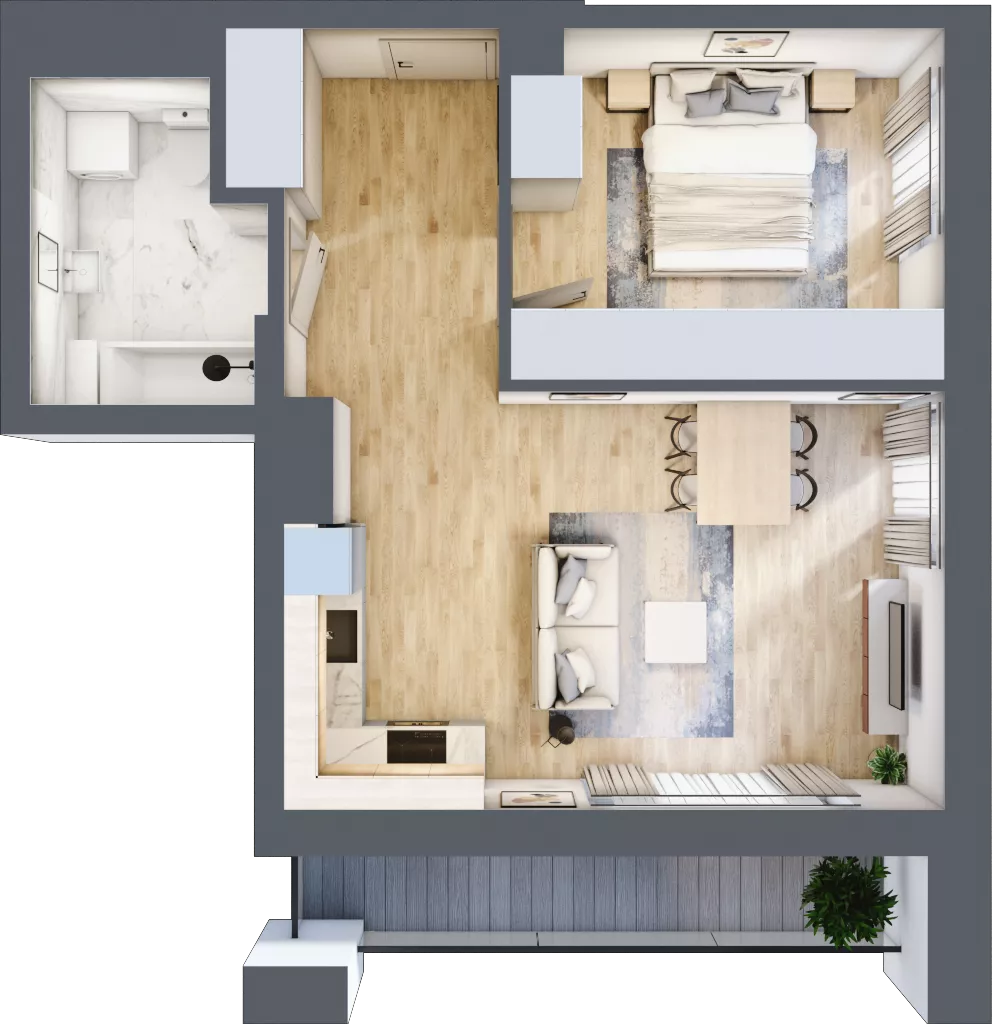 2 pokoje, mieszkanie 46,05 m², piętro 9, oferta nr B/B10-4-171, Gemini G-7, Kielce, Centrum, ul. Górna 7