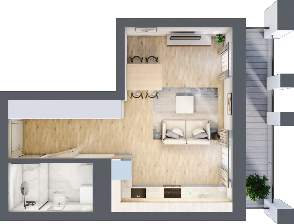 1 pokój, mieszkanie 30,65 m², piętro 9, oferta nr B/B10-5-172, Gemini G-7, Kielce, Centrum, ul. Górna 7