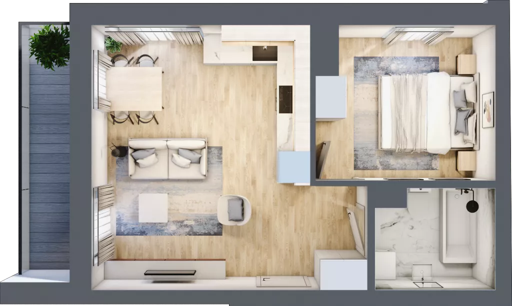 2 pokoje, mieszkanie 37,07 m², piętro 9, oferta nr B/B10-9-176, Gemini G-7, Kielce, Centrum, ul. Górna 7