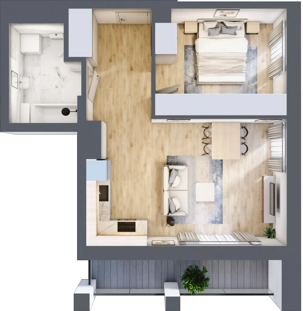 2 pokoje, mieszkanie 46,05 m², piętro 10, oferta nr B/B11-4-181, Gemini G-7, Kielce, Centrum, ul. Górna 7