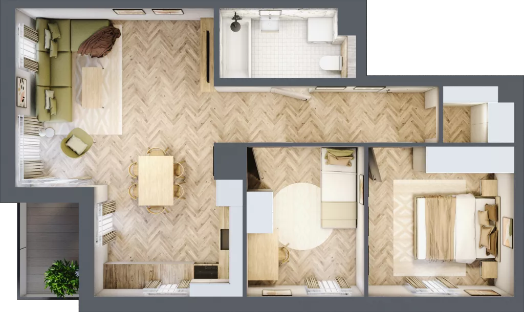 3 pokoje, mieszkanie 61,11 m², piętro 2, oferta nr A-17, Podgórki Tynieckie, Kraków, Dębniki, Sidzina, ul. Podgórki Tynieckie