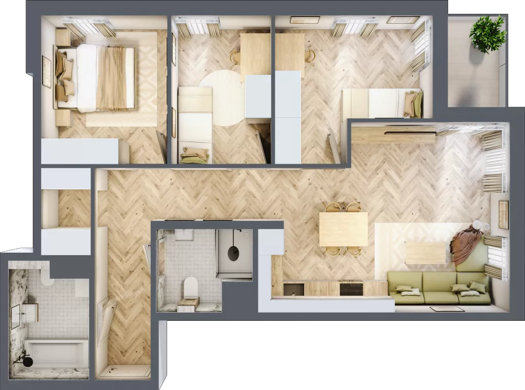 4 pokoje, mieszkanie 73,50 m², parter, oferta nr B-7, Podgórki Tynieckie, Kraków, Dębniki, Sidzina, ul. Podgórki Tynieckie