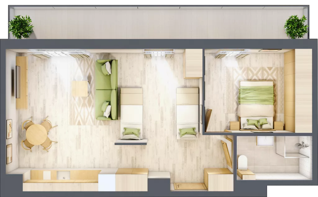 2 pokoje, apartament inwestycyjny 52,87 m², piętro 4, oferta nr A/404, Apartamenty Bałtyk - komfortowe lokale nad morzem, Jastrzębia Góra, ul. Jantarowa 3