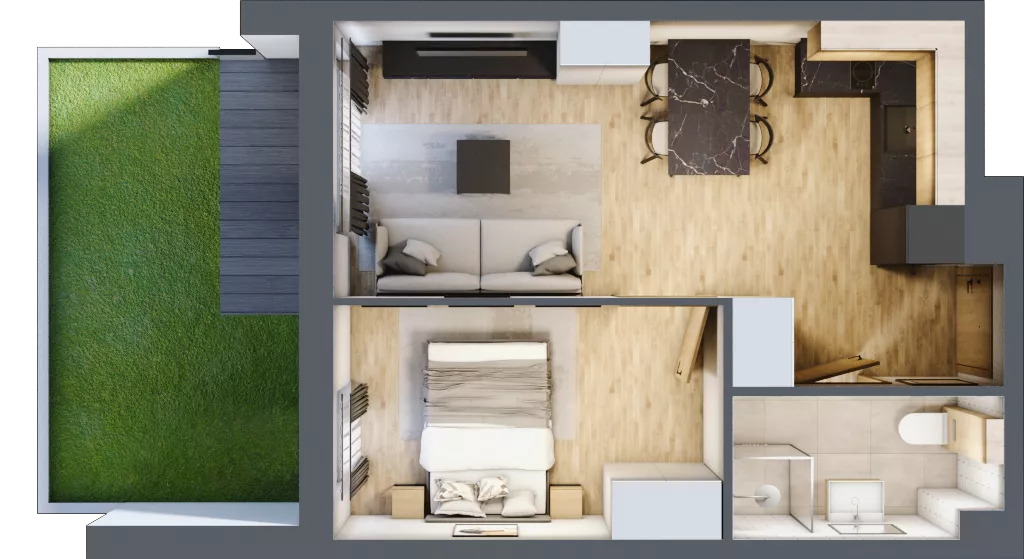 2 pokoje, apartament inwestycyjny 35,35 m², parter, oferta nr A/7, Apartamenty Bałtyk - komfortowe lokale nad morzem, Jastrzębia Góra, ul. Jantarowa 3