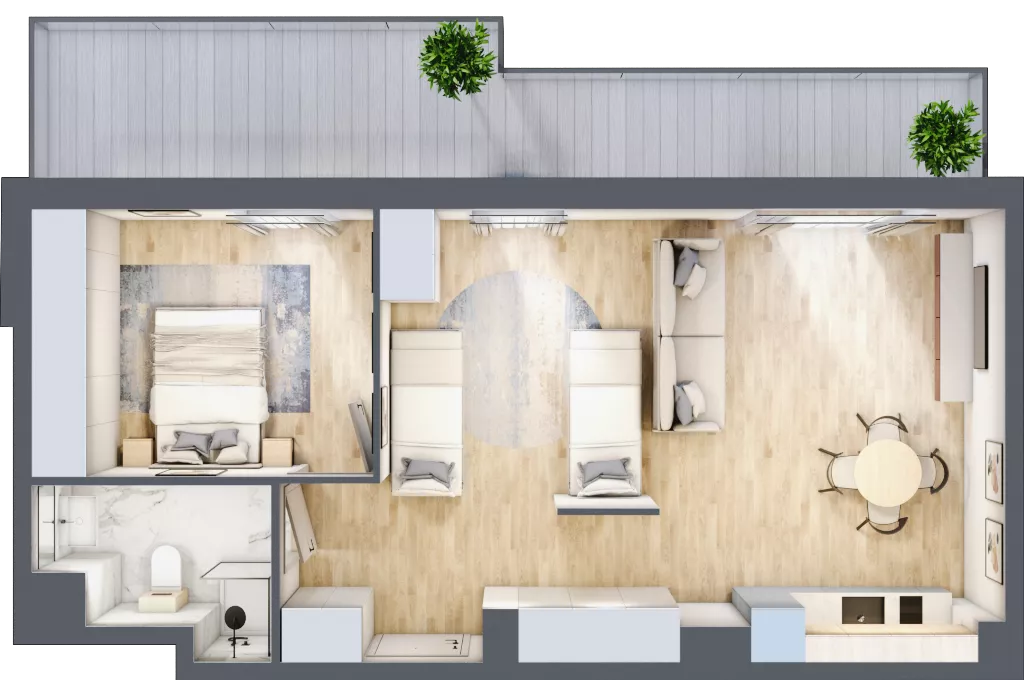 2 pokoje, apartament inwestycyjny 52,98 m², piętro 4, oferta nr A/402, Apartamenty Bałtyk - komfortowe lokale nad morzem, Jastrzębia Góra, ul. Jantarowa 3