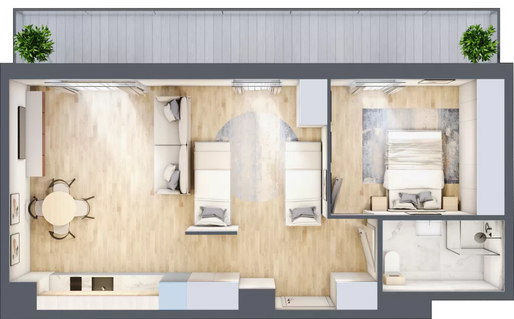 2 pokoje, apartament inwestycyjny 52,87 m², piętro 4, oferta nr A/404, Apartamenty Bałtyk - komfortowe lokale nad morzem, Jastrzębia Góra, ul. Jantarowa 3