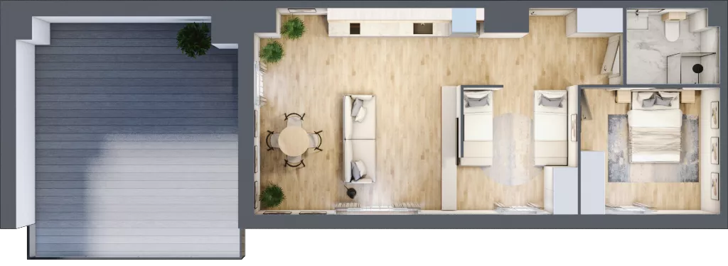 2 pokoje, apartament inwestycyjny 58,53 m², piętro 4, oferta nr A/407, Apartamenty Bałtyk - komfortowe lokale nad morzem, Jastrzębia Góra, ul. Jantarowa 3