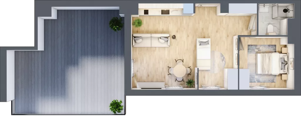 2 pokoje, apartament inwestycyjny 48,66 m², piętro 4, oferta nr A/408, Apartamenty Bałtyk - komfortowe lokale nad morzem, Jastrzębia Góra, ul. Jantarowa 3