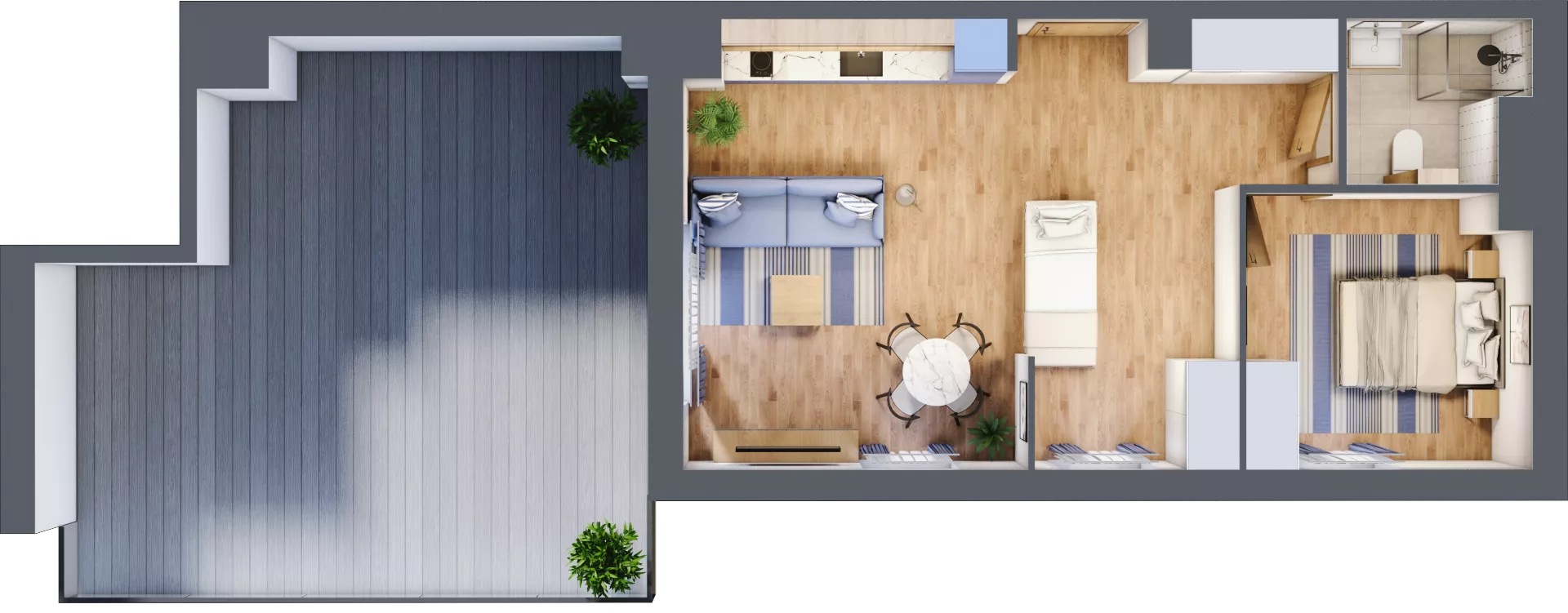 2 pokoje, apartament inwestycyjny 48,66 m², piętro 4, oferta nr A/408, Apartamenty Bałtyk - komfortowe lokale nad morzem, Jastrzębia Góra, ul. Jantarowa 3