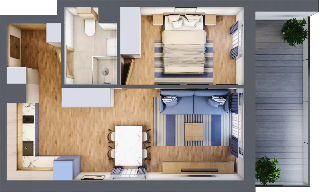 2 pokoje, apartament inwestycyjny 37,57 m², piętro 3, oferta nr B/302, Apartamenty Bałtyk - komfortowe lokale nad morzem, Jastrzębia Góra, ul. Jantarowa 3