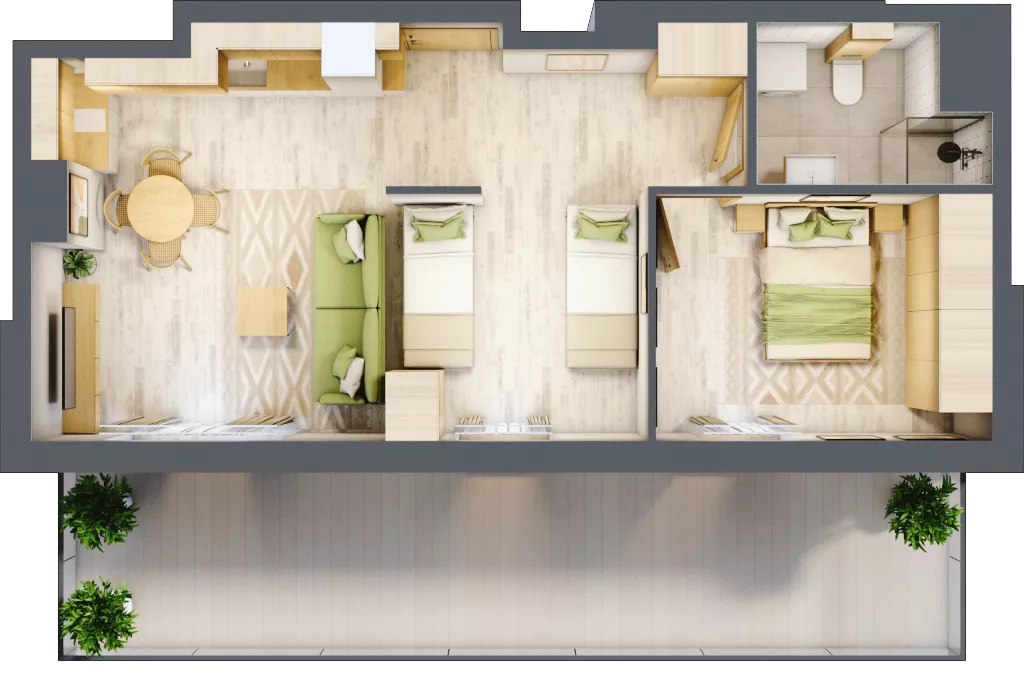 2 pokoje, apartament inwestycyjny 48,90 m², piętro 4, oferta nr B/402, Apartamenty Bałtyk - komfortowe lokale nad morzem, Jastrzębia Góra, ul. Jantarowa 3