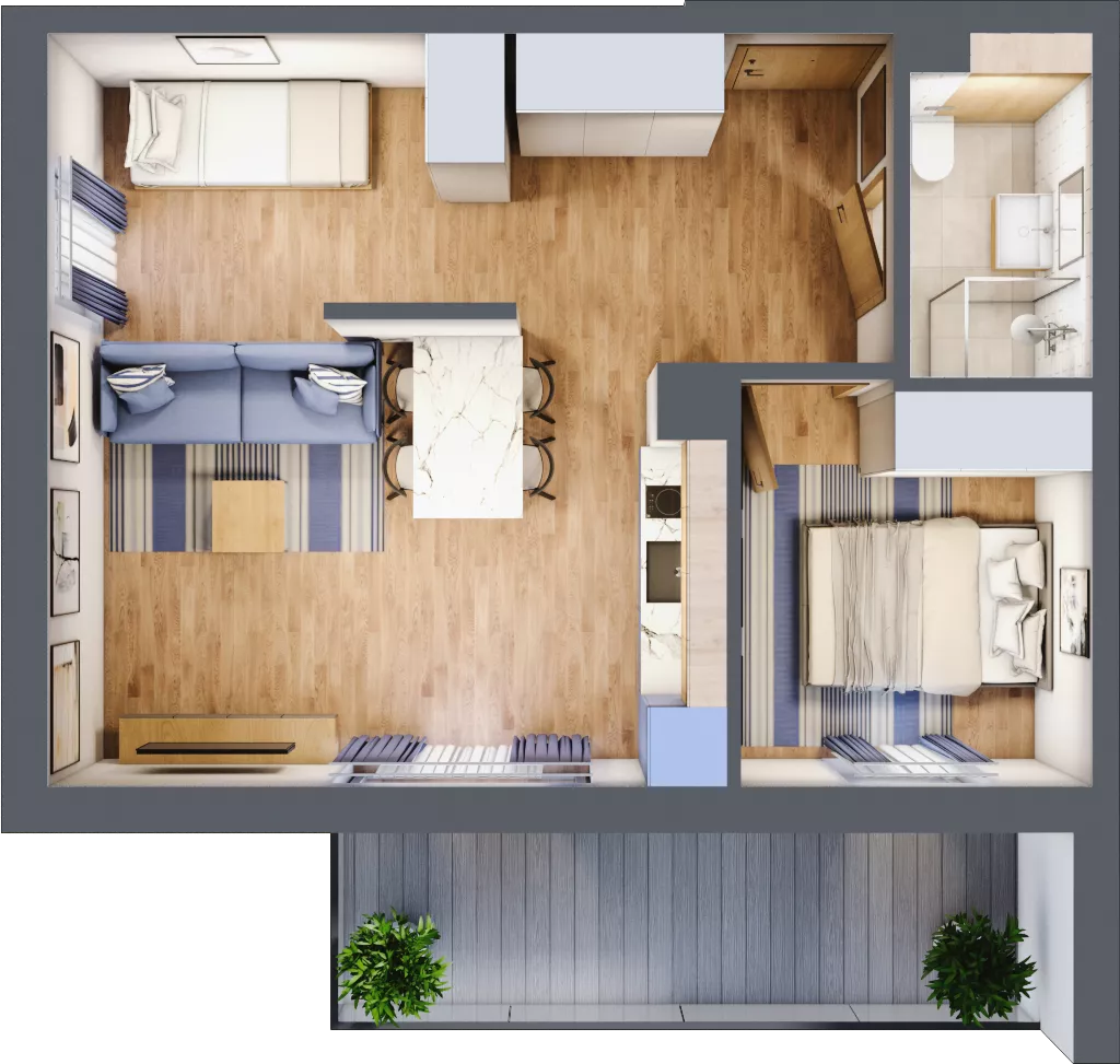 2 pokoje, apartament inwestycyjny 44,82 m², piętro 3, oferta nr B/306, Apartamenty Bałtyk - komfortowe lokale nad morzem, Jastrzębia Góra, ul. Jantarowa 3