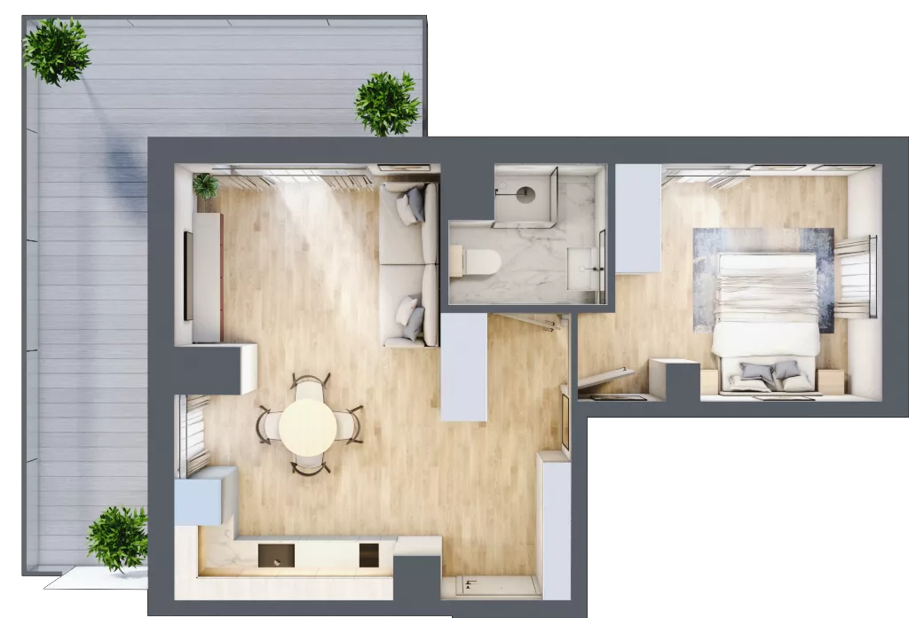 2 pokoje, apartament inwestycyjny 40,12 m², piętro 4, oferta nr B/403, Apartamenty Bałtyk - komfortowe lokale nad morzem, Jastrzębia Góra, ul. Jantarowa 3