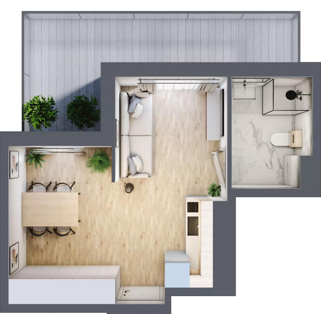 1 pokój, apartament inwestycyjny 28,73 m², piętro 4, oferta nr B/404, Apartamenty Bałtyk - komfortowe lokale nad morzem, Jastrzębia Góra, ul. Jantarowa 3