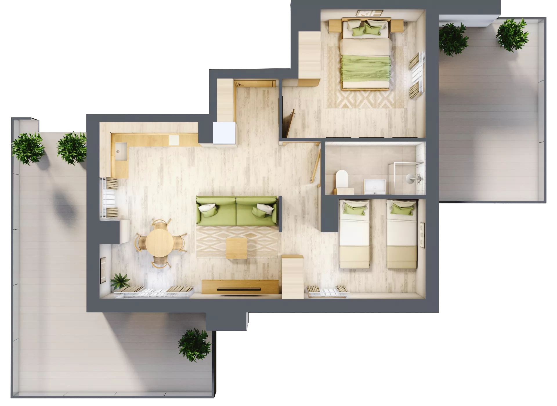 2 pokoje, apartament inwestycyjny 54,19 m², piętro 4, oferta nr C/401, Apartamenty Bałtyk - komfortowe lokale nad morzem, Jastrzębia Góra, ul. Jantarowa 3