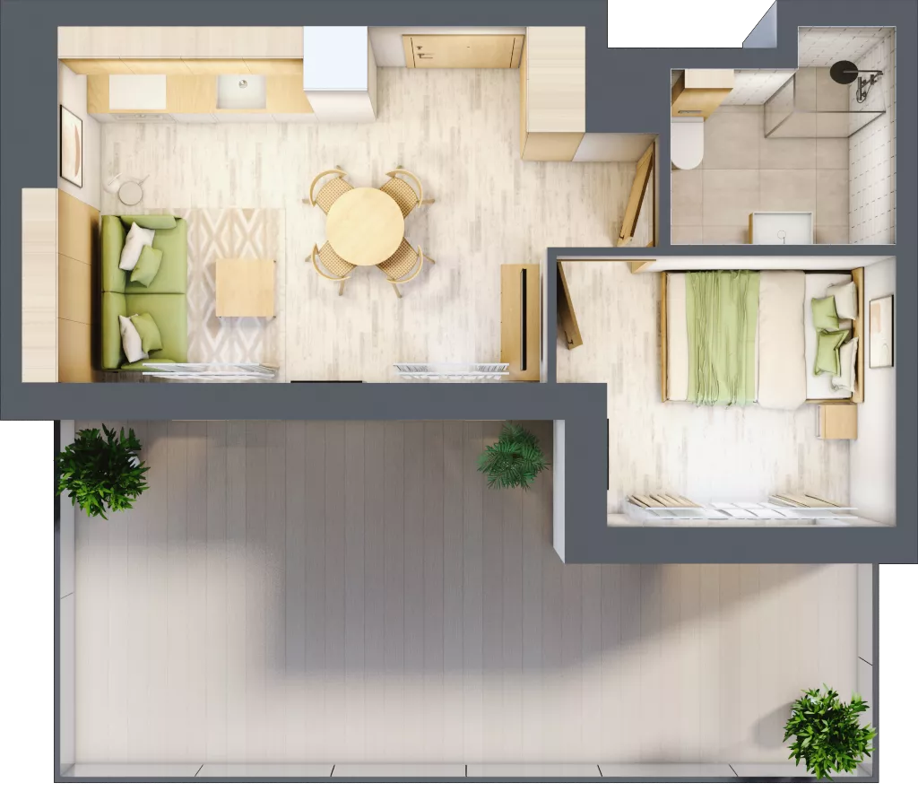 1 pokój, apartament inwestycyjny 29,62 m², piętro 4, oferta nr C/403, Apartamenty Bałtyk - komfortowe lokale nad morzem, Jastrzębia Góra, ul. Jantarowa 3