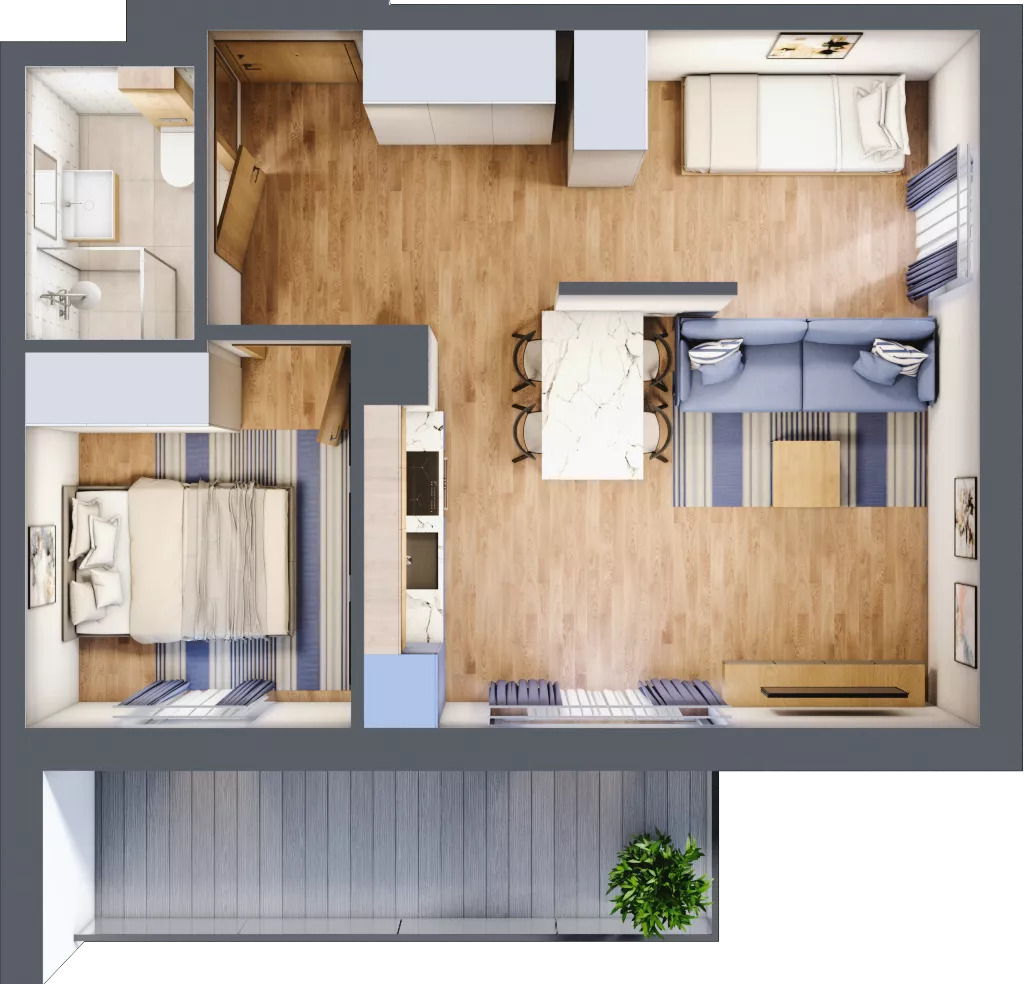 2 pokoje, apartament inwestycyjny 43,94 m², piętro 2, oferta nr C/203, Apartamenty Bałtyk - komfortowe lokale nad morzem, Jastrzębia Góra, ul. Jantarowa 3