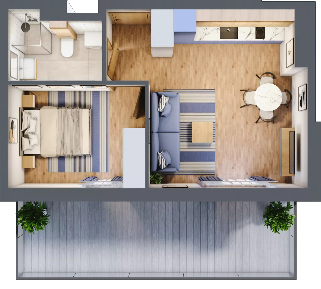 2 pokoje, apartament inwestycyjny 36,30 m², piętro 4, oferta nr C/402, Apartamenty Bałtyk - komfortowe lokale nad morzem, Jastrzębia Góra, ul. Jantarowa 3