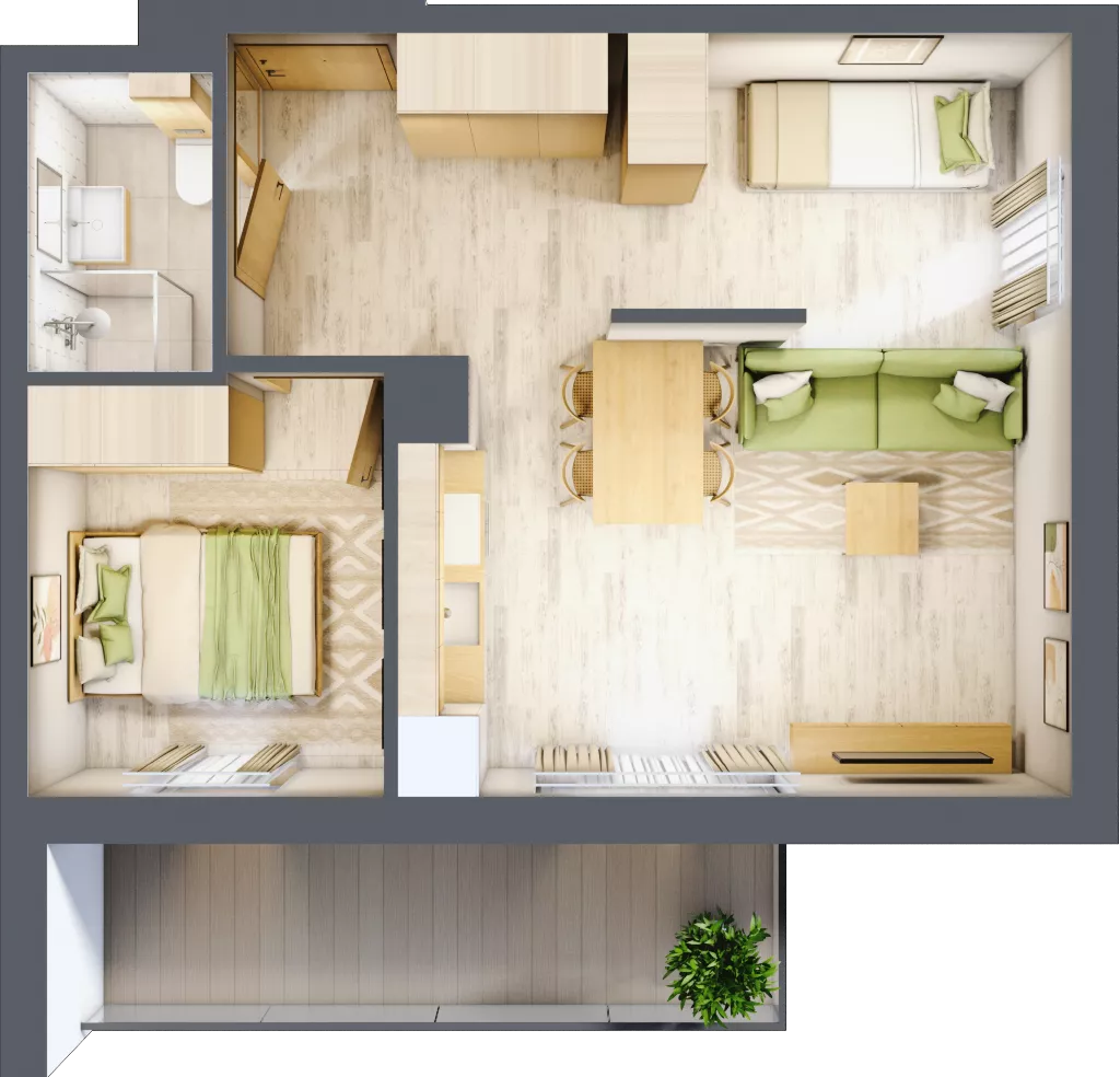 2 pokoje, apartament inwestycyjny 43,95 m², piętro 3, oferta nr C/303, Apartamenty Bałtyk - komfortowe lokale nad morzem, Jastrzębia Góra, ul. Jantarowa 3