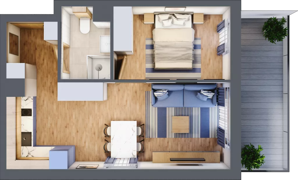 2 pokoje, apartament inwestycyjny 37,54 m², piętro 3, oferta nr C/302, Apartamenty Bałtyk - komfortowe lokale nad morzem, Jastrzębia Góra, ul. Jantarowa 3