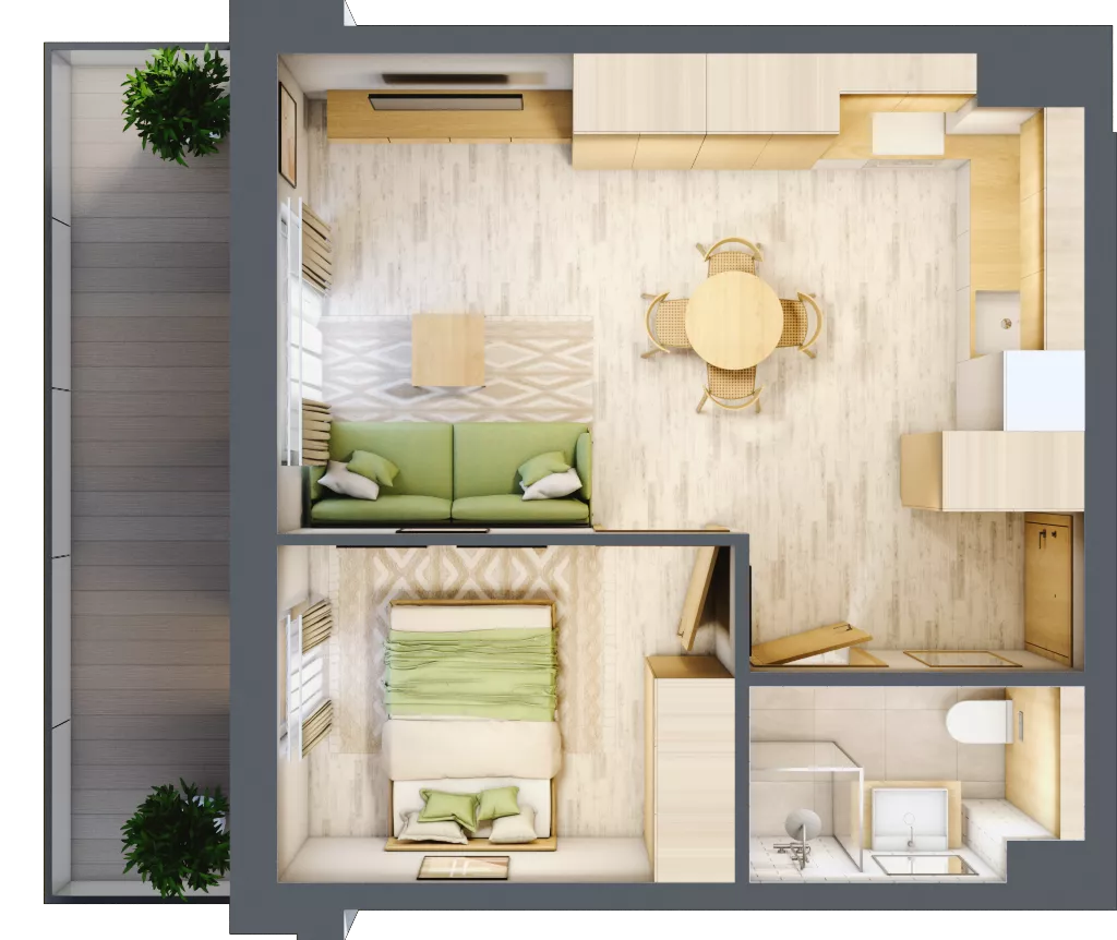 2 pokoje, apartament inwestycyjny 36,72 m², piętro 4, oferta nr D/301, Apartamenty Bałtyk - komfortowe lokale nad morzem, Jastrzębia Góra, ul. Jantarowa 3