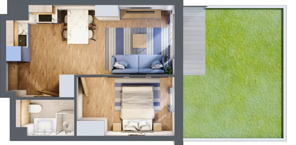 2 pokoje, apartament inwestycyjny 34,83 m², piętro 1, oferta nr D/10, Apartamenty Bałtyk - komfortowe lokale nad morzem, Jastrzębia Góra, ul. Jantarowa 3