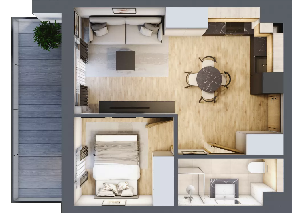 2 pokoje, apartament inwestycyjny 33,77 m², piętro 3, oferta nr D/224, Apartamenty Bałtyk - komfortowe lokale nad morzem, Jastrzębia Góra, ul. Jantarowa 3