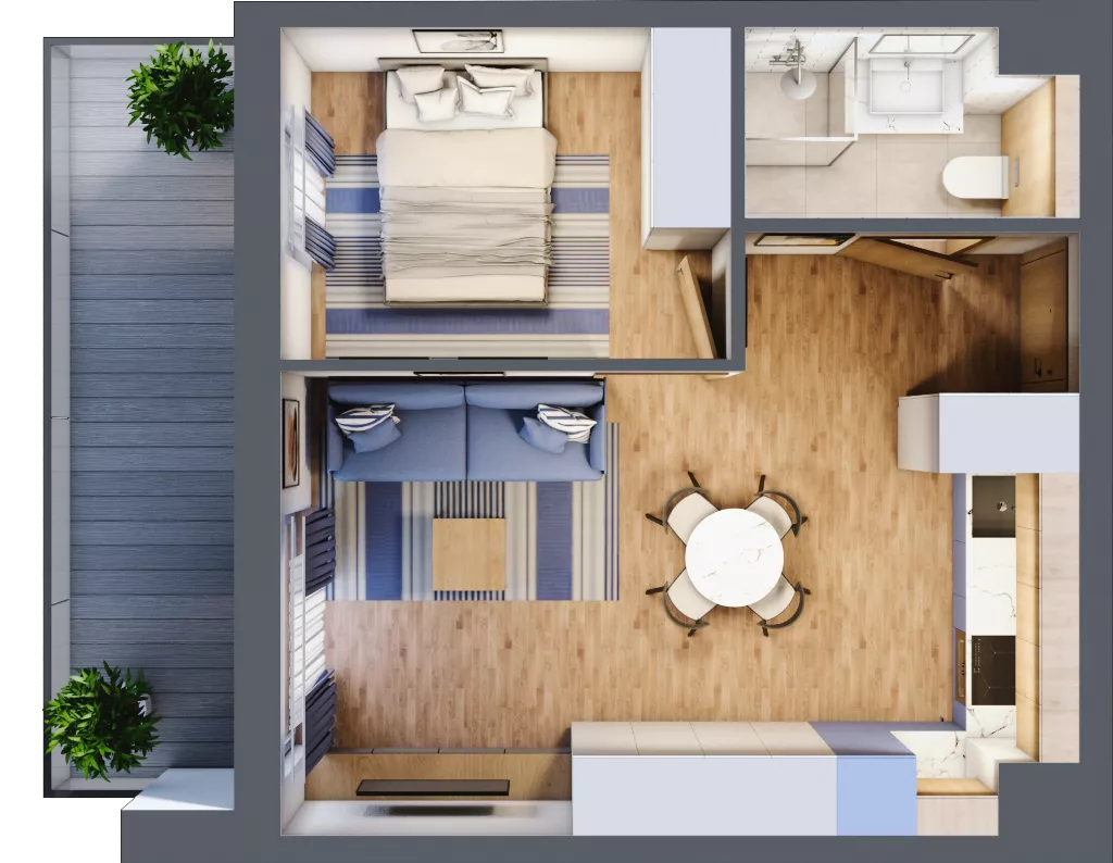 2 pokoje, apartament inwestycyjny 36,16 m², piętro 3, oferta nr D/221, Apartamenty Bałtyk - komfortowe lokale nad morzem, Jastrzębia Góra, ul. Jantarowa 3